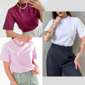 Kit com 3 Blusas Femininas de Gola Alta